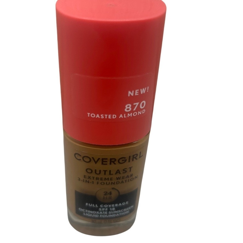 Covergirl Outlast Extreme Wear 3-in-1 Foundation 870 Toasted Almond SPF 18 1oz